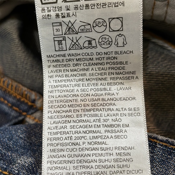 Levi’s 505 tag size 23 x 34 Blue Some wear on hem and pockets Whiskering - Picture 12 of 13